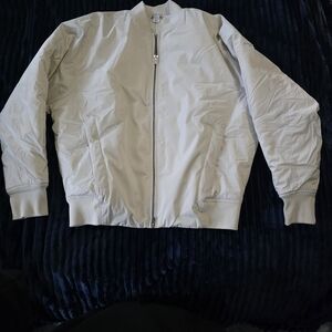 Athleta Light Tan Bomber Puffer Jacket